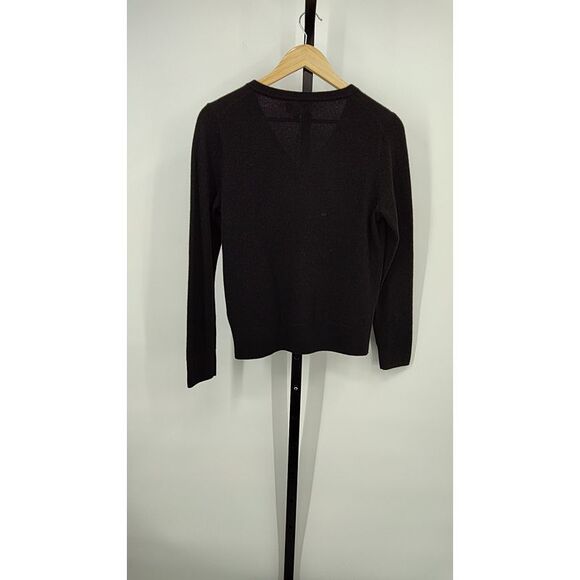 Quince Women Mongolian Cashmere V-Neck Sweater Black S - Picture 2 of 3